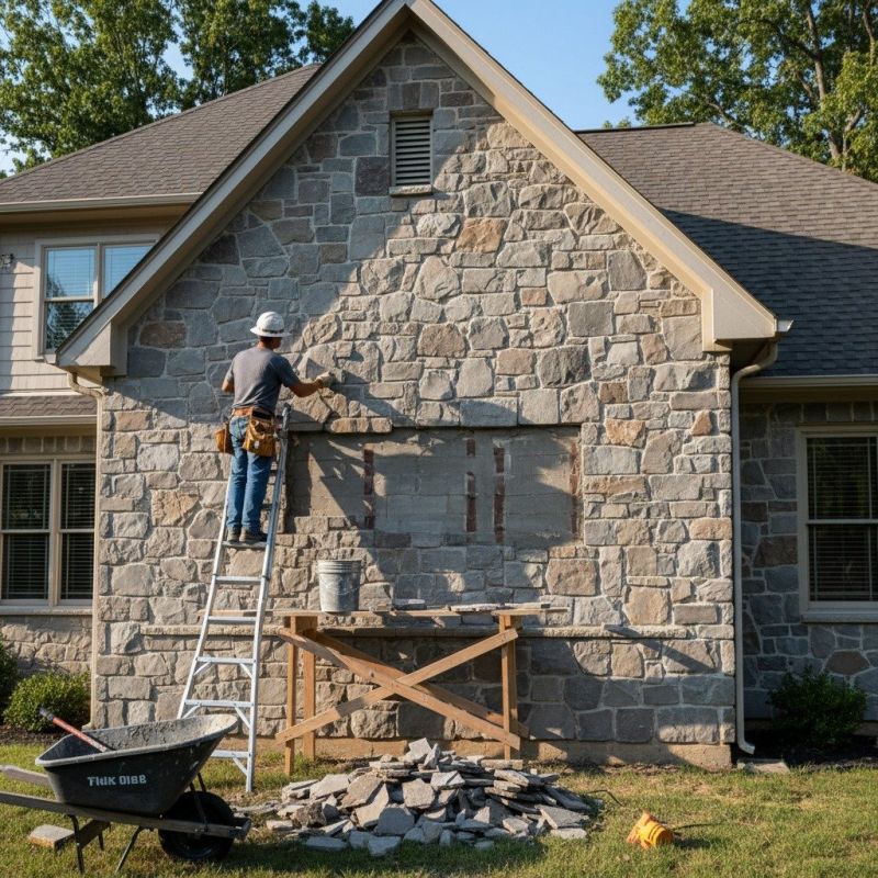 Stone Chimney Installation detail